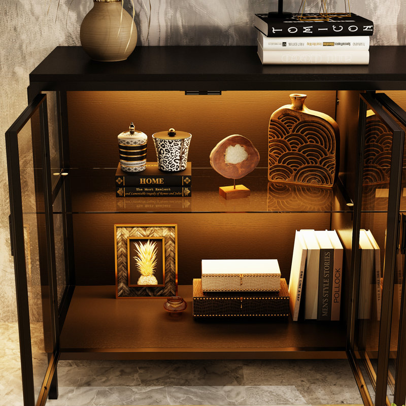 Orren Ellis Industrial Lighted Glass Display Stand & Reviews | Wayfair
